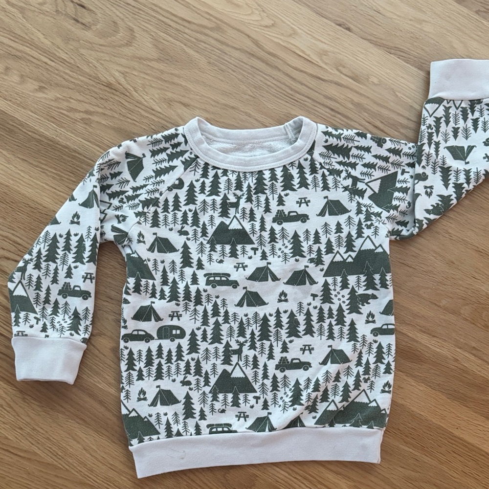 Winter Water Factory Organic Cotton Kids Forest Print Sweatshirt 4T
